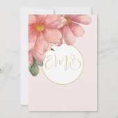 Invitation 90E Anniversaire Or rose Elégant Anniversaire Flor (Dos)