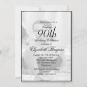 Invitation 90e anniversaire Photo Elégant Monogramme Annivers (Devant)