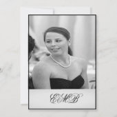 Invitation 90e anniversaire Photo Elégant Monogramme Annivers (Dos)