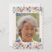 Invitation 90e anniversaire Photo Fleur sauvage Elegant Invit (Dos)