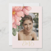 Invitation 90e anniversaire Photo rose Elegant Floral Anniver (Dos)