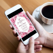 Invitation 90e anniversaire Pink Floral Party