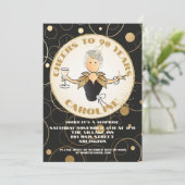Invitation 90e anniversaire pour son anniversaire Gold Sparkl (Debout devant)