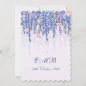Invitation 90e anniversaire Purple Floral Wisteria Monogramme (Dos)