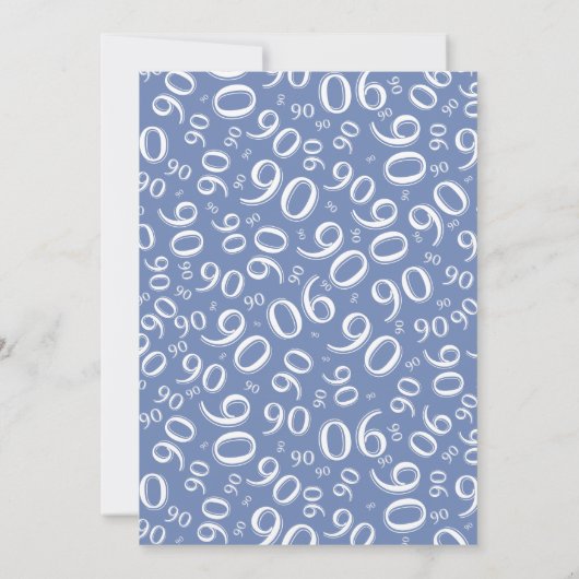 Invitation 90e anniversaire Random Number Motif Bleu/Blanc (Dos)