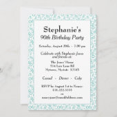 Invitation 90e anniversaire Random Number Motif Turquoise/bla (Devant)