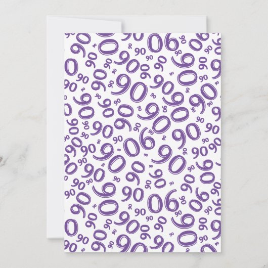 Invitation 90e anniversaire Random Number Motif violet/blanc (Dos)