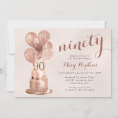 Invitation 90e anniversaire Rose Gold Cake (Devant)