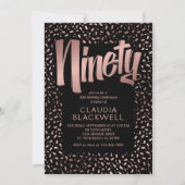 Invitation 90e anniversaire Rose Gold Confetti (Devant)