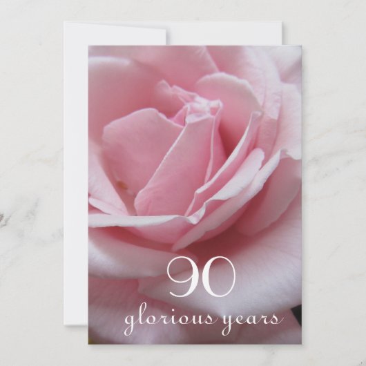 Invitation 90e anniversaire ! - Rose rose (Devant)