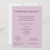 Invitation 90e anniversaire ! - Rose rose (Dos)