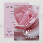 Invitation 90e anniversaire ! - Rose rose (Devant / Derrière)