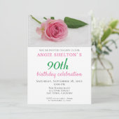 Invitation 90e anniversaire Rose Rose Flower Party (Debout devant)