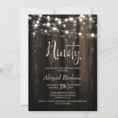 Invitation 90e anniversaire Rustic Wood Party (Devant)