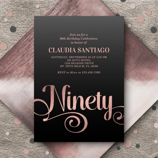 Invitation 90e anniversaire Script moderne