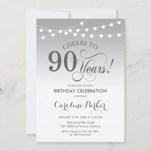 Invitation 90e anniversaire - Silver White (Devant)