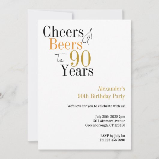 Invitation 90e anniversaire Soeurs et bières Mini fête (Devant)