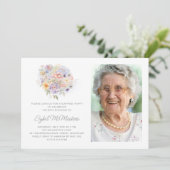 Invitation 90e anniversaire Surprise Party Bouquet de fleurs  (Debout devant)