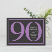 Invitation 90e Anniversaire Tableau Noir et Violet (Debout devant)