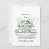 Invitation 90e anniversaire Tea Party Green Regency Anniversa (Devant)