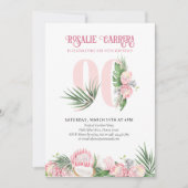 Invitation 90e Anniversaire Tropical Pink Protea Numéro 90 (Devant)