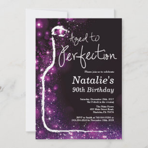 Invitation 90e Anniversaire Vin Vieilli à la Perfection Viole