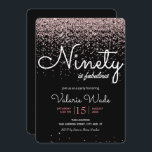 Invitation 90e est fabuleux fête d'anniversaire Parties scint<br><div class="desc">Elégante parties scintillant rose quatre-vingt-dix est fabuleuse invitations de fête d'anniversaire. Le texte peut être ajusté ainsi que les couleurs de police et la couleur arrière - plan. Invitations de fête d'anniversaire pour adultes 90e. Faux éléments de parties scintillant.</div>