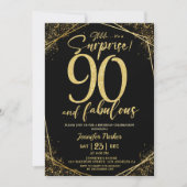 Invitation 90e fête d'anniversaire 90 fabuleuse Parties scint (Devant)