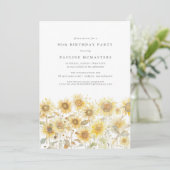 Invitation 90e fête d'anniversaire Boho Summer Sunflower Gard (Debout devant)