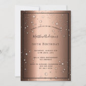 Invitation 90e fête d'anniversaire bronze brun noir bulles ga (Devant)