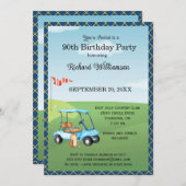 Invitation 90e fête d'anniversaire Fête de golf pour hommes (Devant / Derrière)