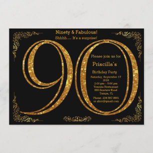 Invitation 90e, fête d'anniversaire, Quatre-vingt-dix, Gatsby