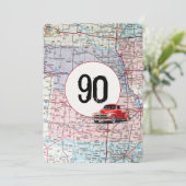 Invitation 90e fête d'anniversaire Red Retro Truck (Debout devant)