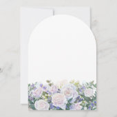 Invitation 90e fête d'anniversaire Rose blanche bleu floral (Dos)