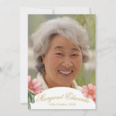 Invitation 90e Gold Elegant rose florale photo Anniversaire (Dos)