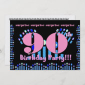 Invitation 90e Modèle d'invitation à la fête d'anniversaire S (Devant / Derrière)