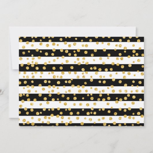 Invitation 90e Parties scintillant Black White et Gold modern (Dos)