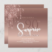 Invitation 90e Parties scintillant surprise fête d'anniversai (Devant / Derrière)