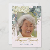 Invitation 90ème anniversaire de la photo rose florale (Dos)