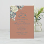 Invitation 90ème Floral Elégant Photo Moderne Anniversaire (Debout devant)
