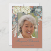 Invitation 90ème Floral Elégant Photo Moderne Anniversaire (Dos)