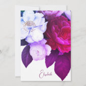 Invitation 90ème Rose Plum pourpre Bourgogne Elégant Annivers (Dos)