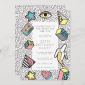 Invitation 90s Retro Era Theme Party Event (Devant / Derrière)