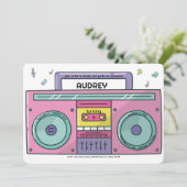 Invitation 90's Totally Rad Boombox Music Thème Anniversaire (Debout devant)