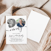 Invitation 90th Birthday Party Elegant 2 Photo Birthday