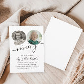 Invitation 90th Birthday Party Elegant 2 Photo Birthday