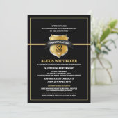 Invitation 911 Dispatch Thin Gold Line Retraite Party Invit (Debout devant)