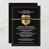 Invitation 911 Dispatch Thin Gold Line Retraite Party Invit (Devant / Derrière)