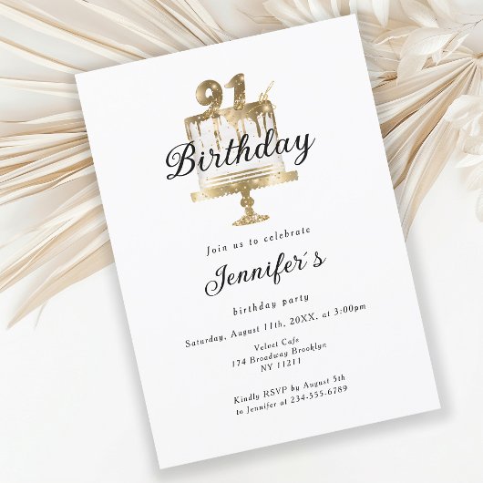 Invitation 91, moderne et élégante. L'invitation pour l'anniv