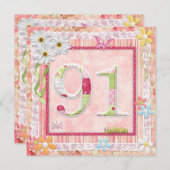 Invitation 91e anniversaire style scrapbooking (Devant / Derrière)